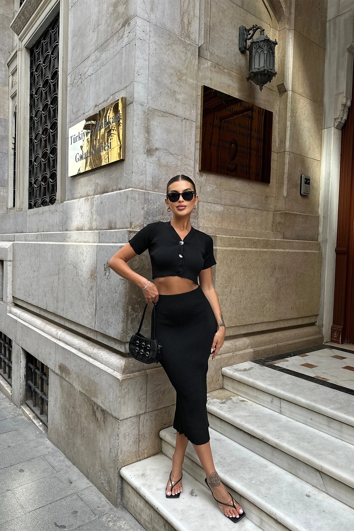 Black Skirt Set ATE7134 - ESPERİ