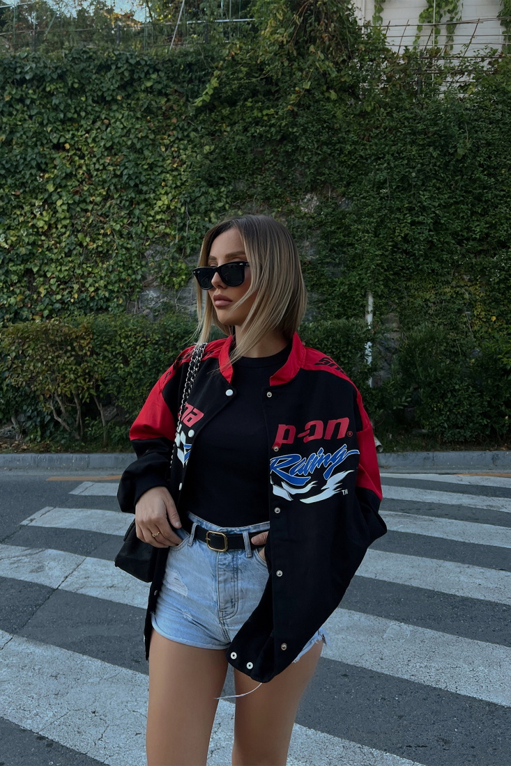 Black Snap On Racing Jacket ATE1984 - NOON