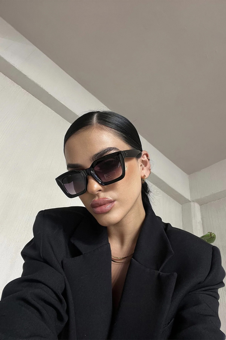 Black Thick Frame Sunglasses ATE6747 - 