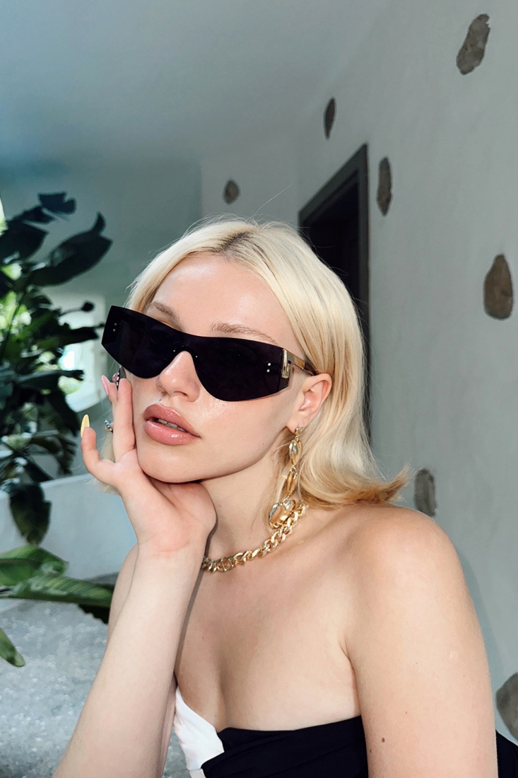 Black Thin-Frame Glasses ATEL2290 - EYYO