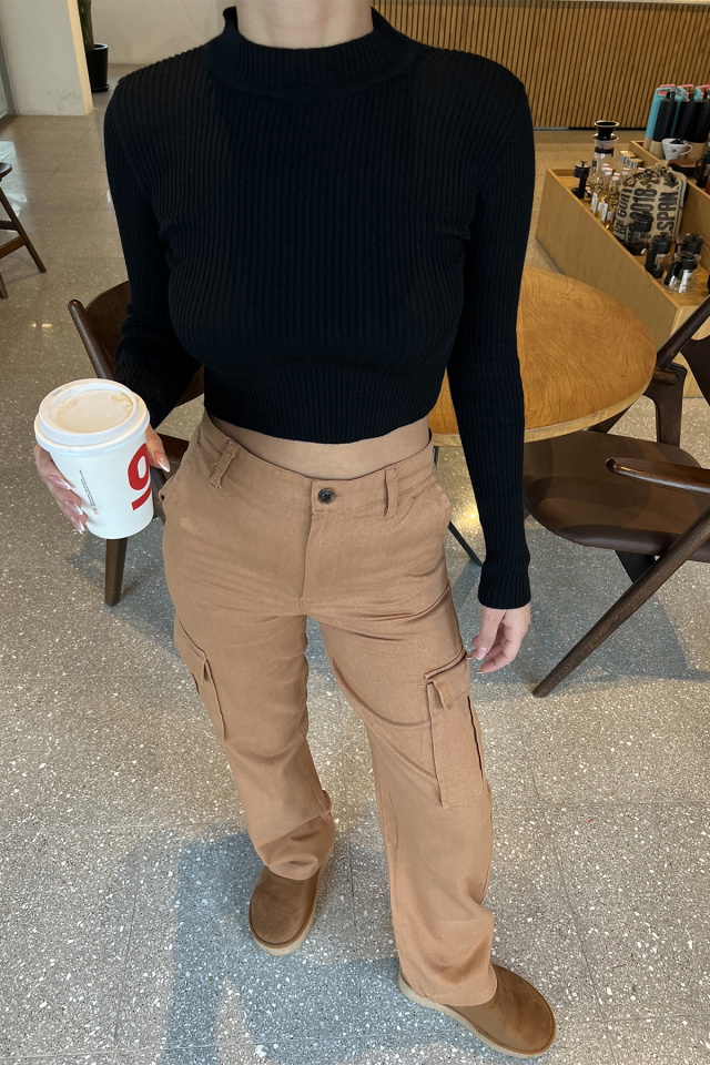 Black Turtleneck Knitwear Sweater ATE2839 - 2