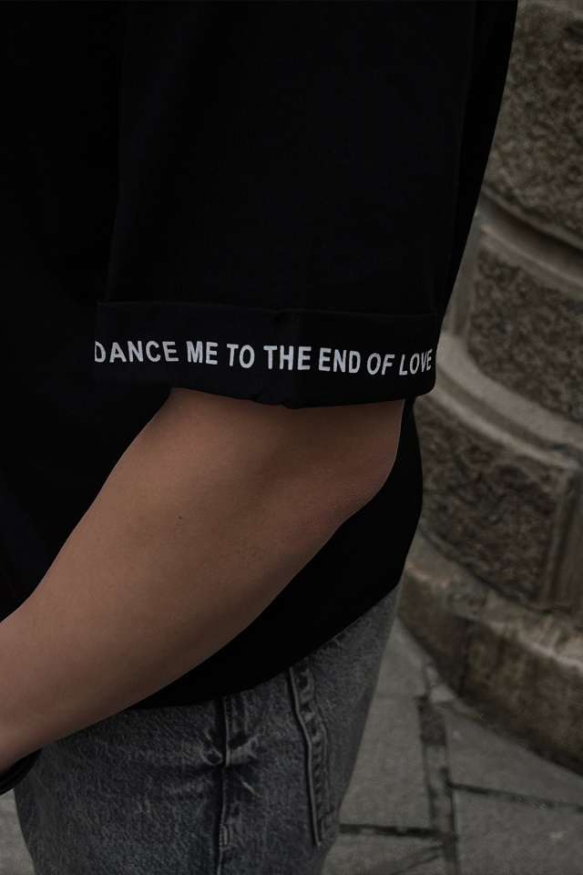Black Written Sleeve T-shirt ATE4288 - 2