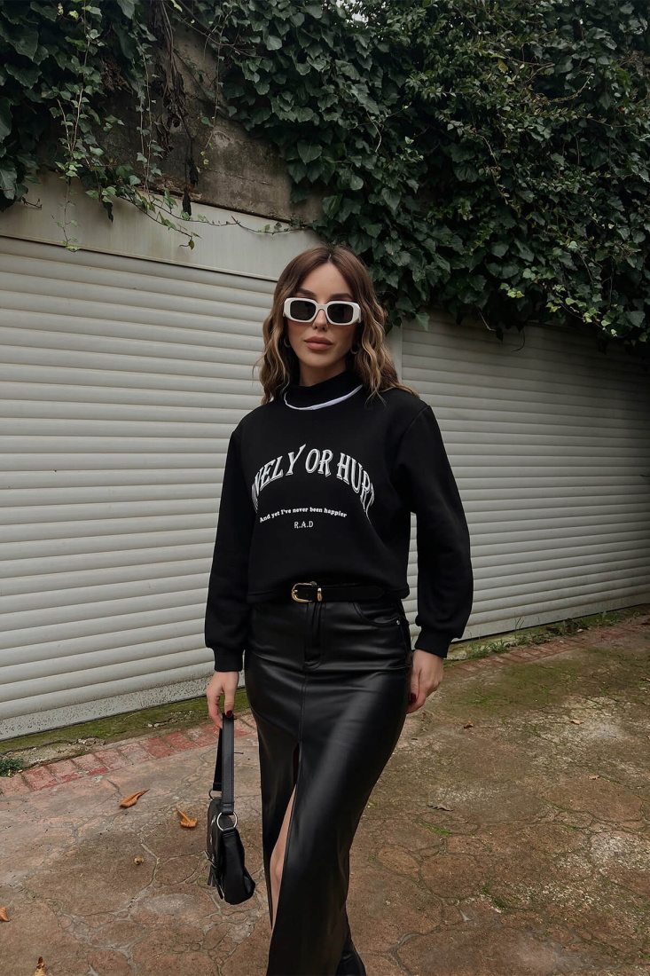 Black Written Sweat ATE3138 - EYYO