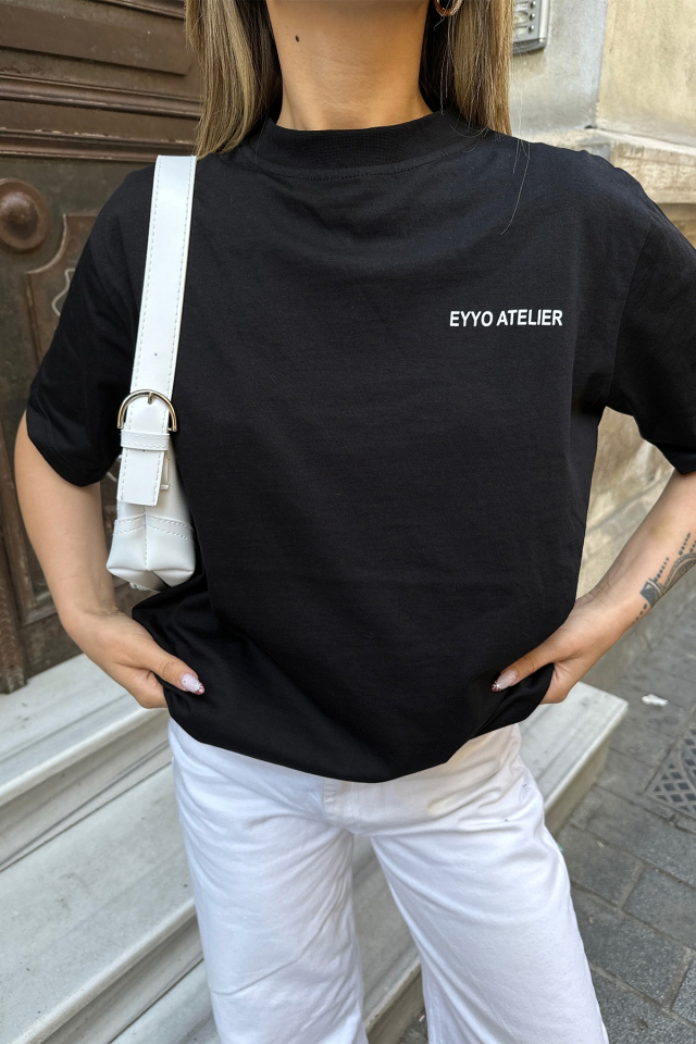 Black Written Tshirt ATE5285 - 2