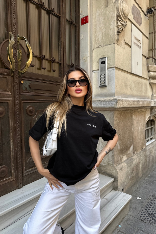 Black Written Tshirt ATE5285 