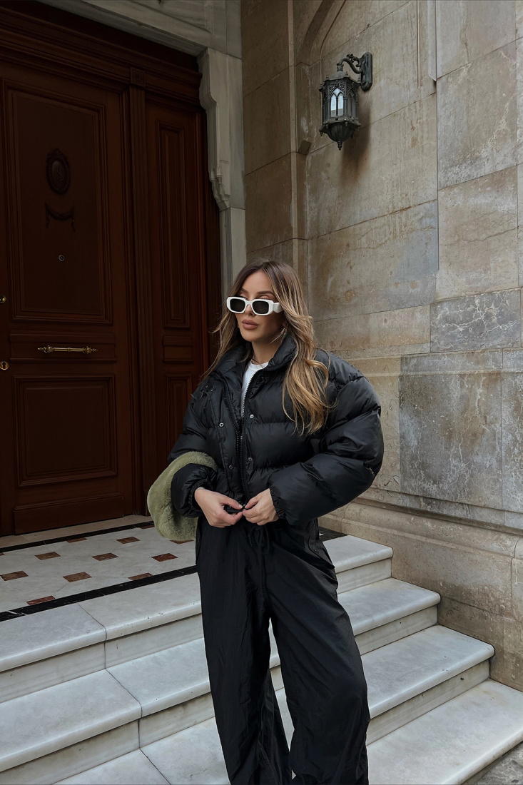 Black Zipper Detail Jacket ATE2207 - EYYO