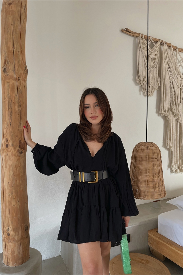 Black Mini Dress ATE1249 - EYYO ATELIER