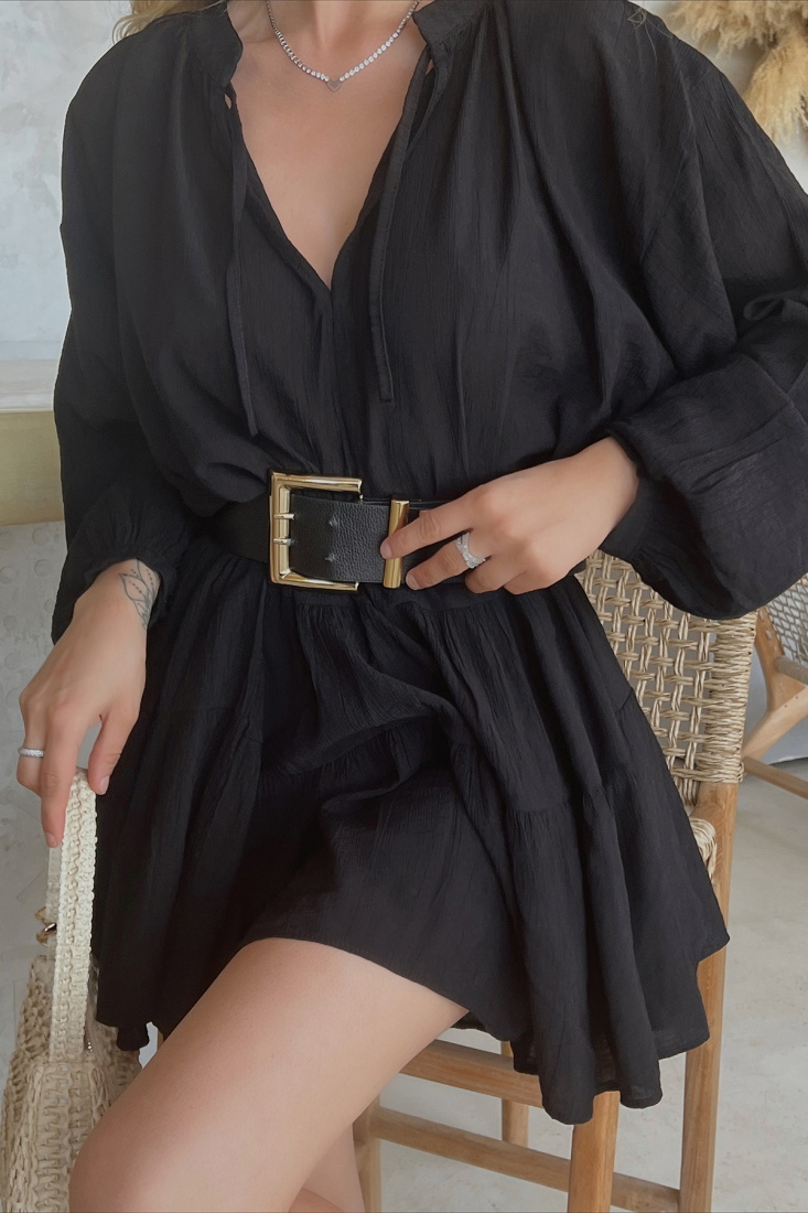 Black Mini Dress ATE1249 - EYYO ATELIER