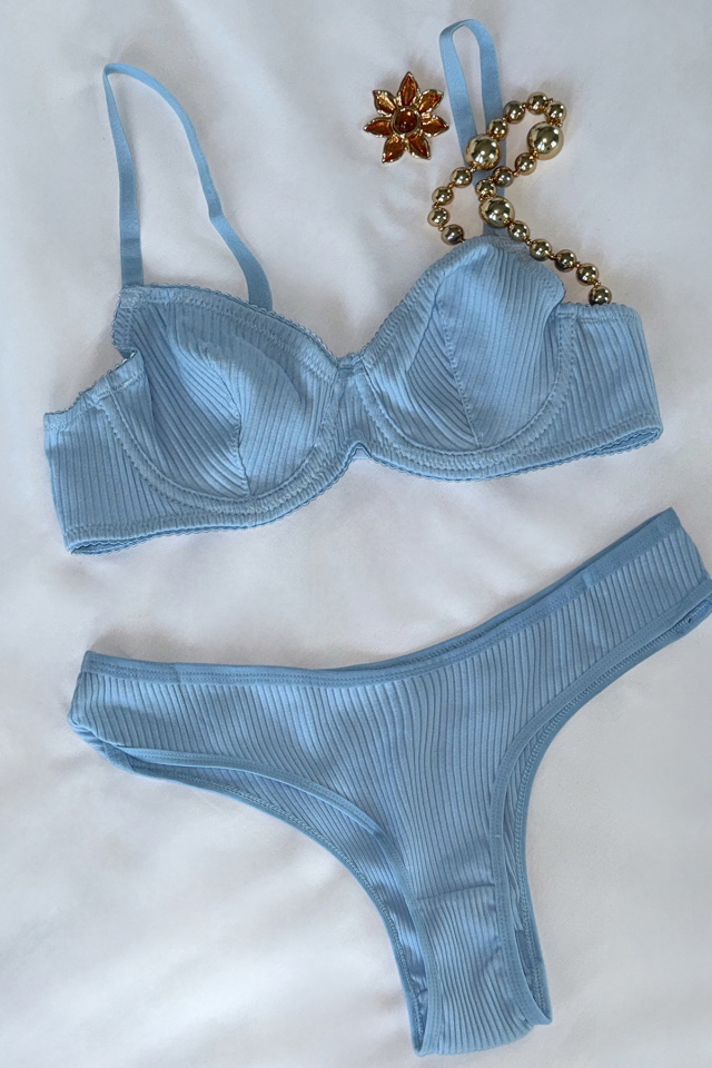 Blue Knitted Underwear ATE-2877 