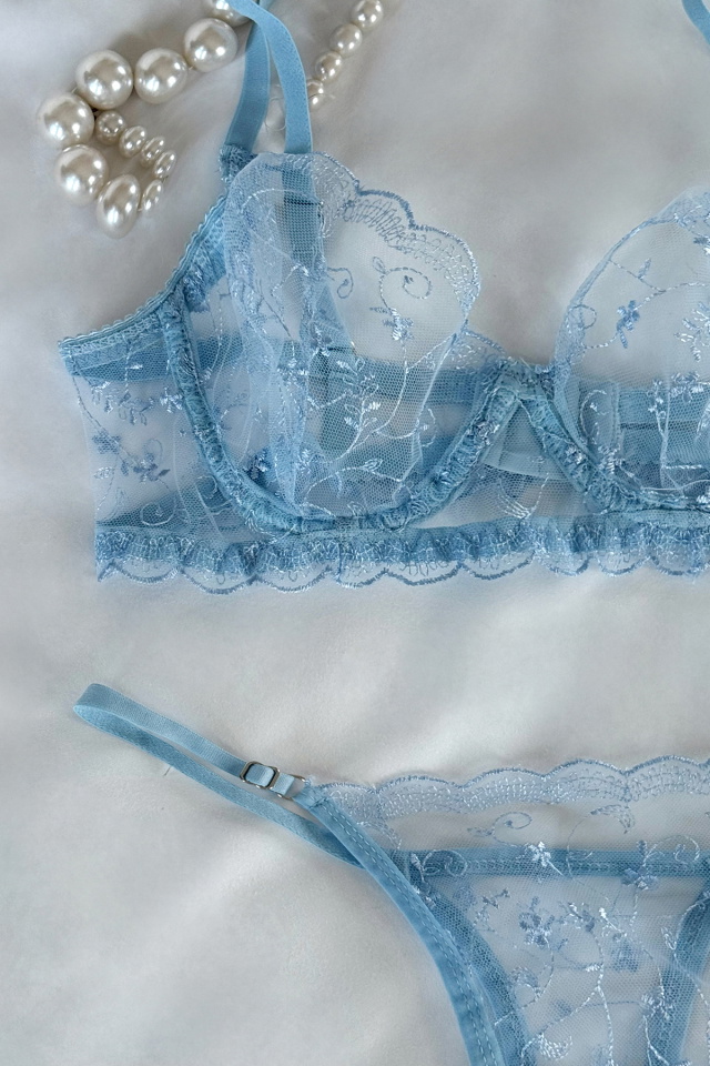 Blue Lace Detail Underwear ATE-2883 - 3