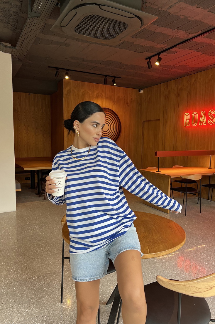 Blue Lined Sweat ATE2080 - Roserya