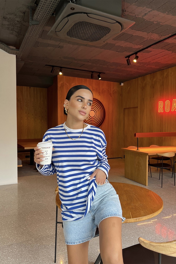 Blue Lined Sweat ATE2080 - Roserya