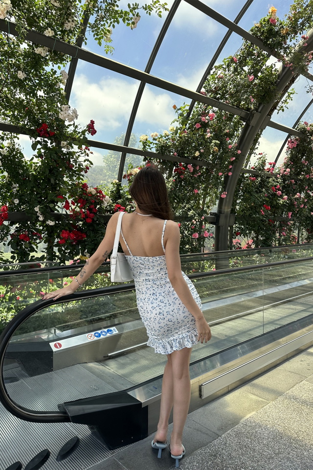 Blue Strapped Basic Mini Dress ATE7142 - 5