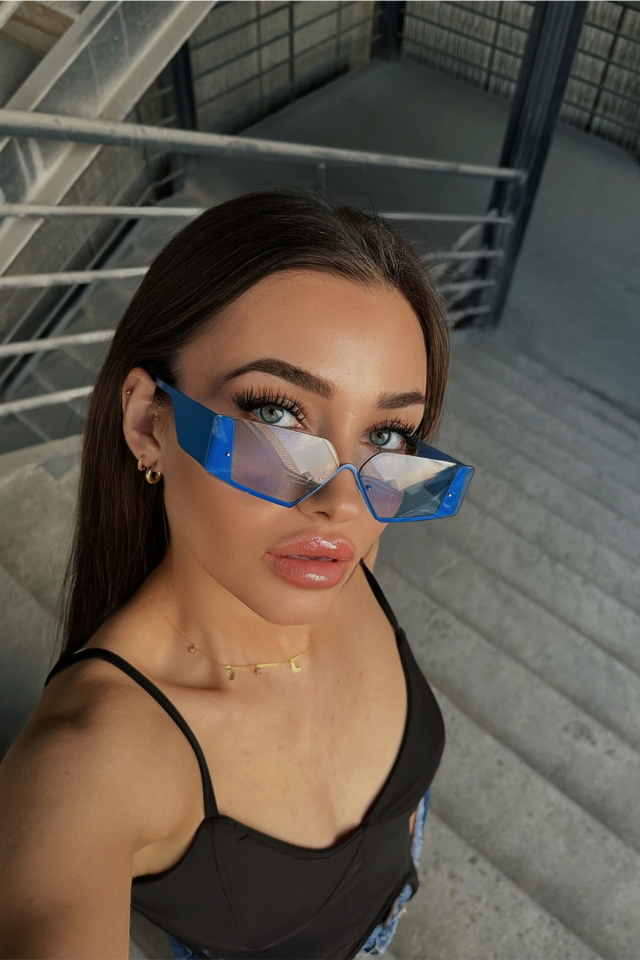 Blue Thick Rimmed Glasses ATE4313 - 6