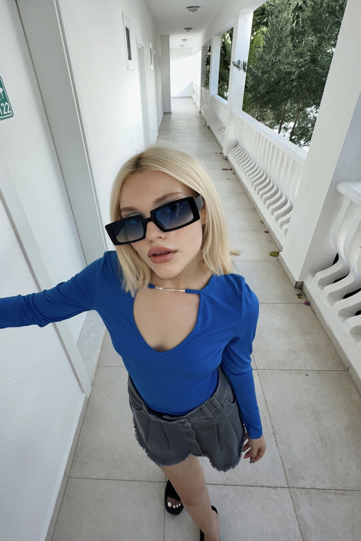 BlueThin-Rimmed SunGlasses ATEL2284 - EYYO