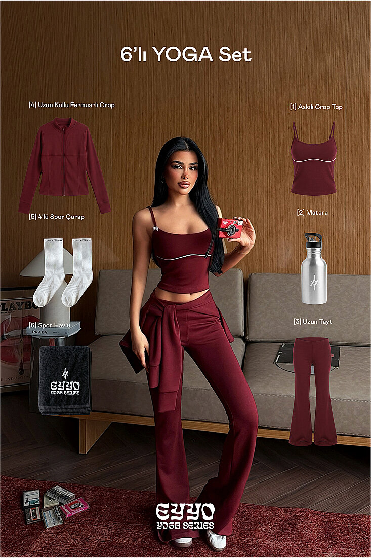 Bordo 6'lı Yoga Set