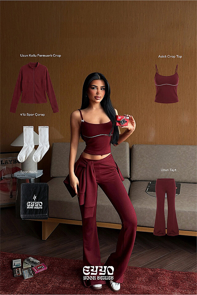 Bordo 5'lı Yoga Set -