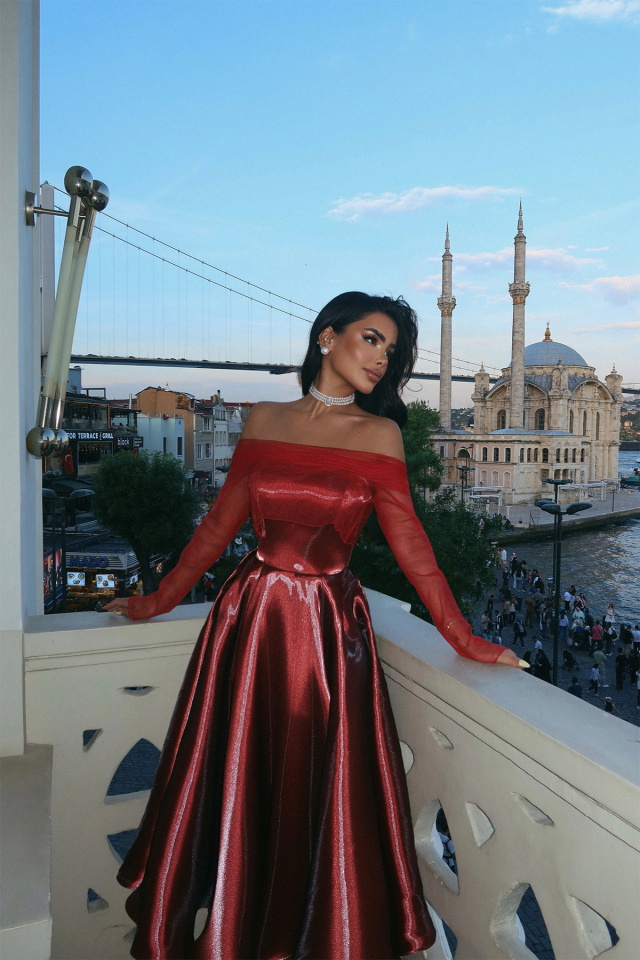 Bordo Carlotta Uzun Abiye ATE-3292 - 3