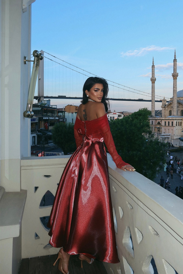 Bordo Carlotta Uzun Abiye ATE-3292 - 4