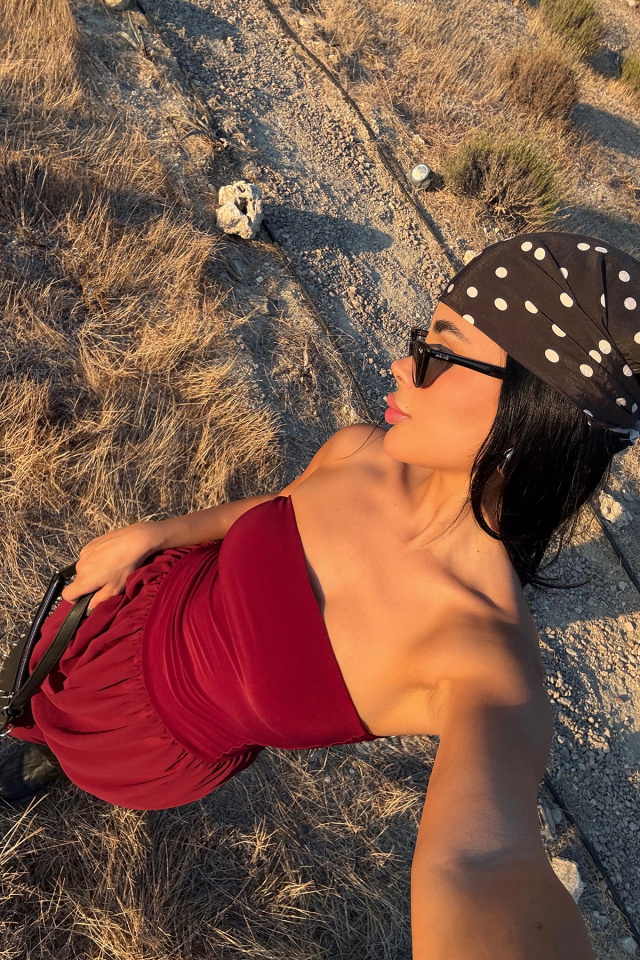 Bordo Damson Uzun Elbise ATE-3610 - 6