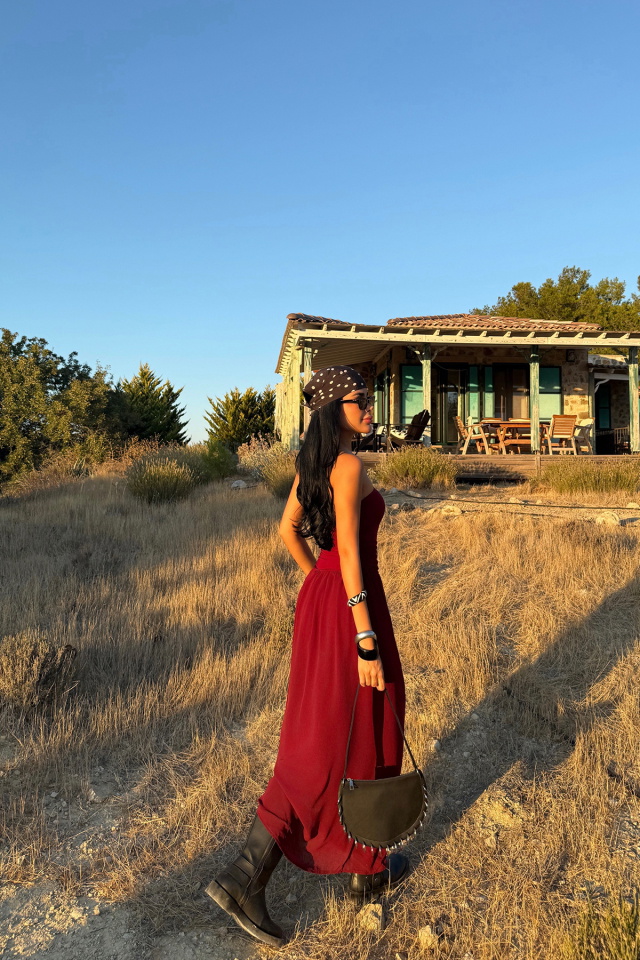 Bordo Damson Uzun Elbise ATE-3610 - 7