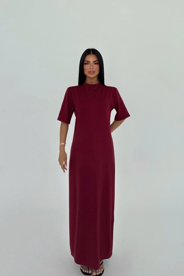 Bordo Roland Uzun Elbise ATE-2205 