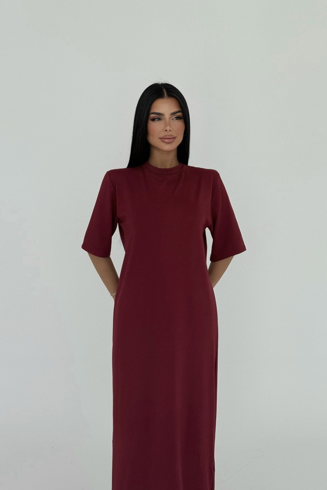 Bordo Roland Uzun Elbise ATE-2205 - 2