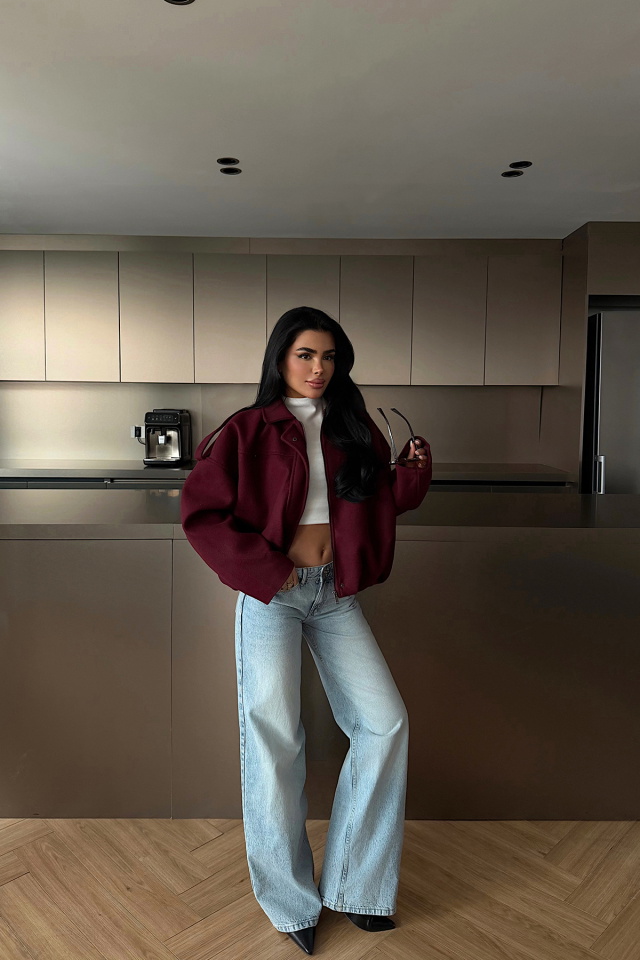 Bordo Bomber Ceket ATE-4742 - 3