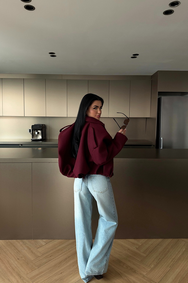 Bordo Bomber Ceket ATE-4742 - 4