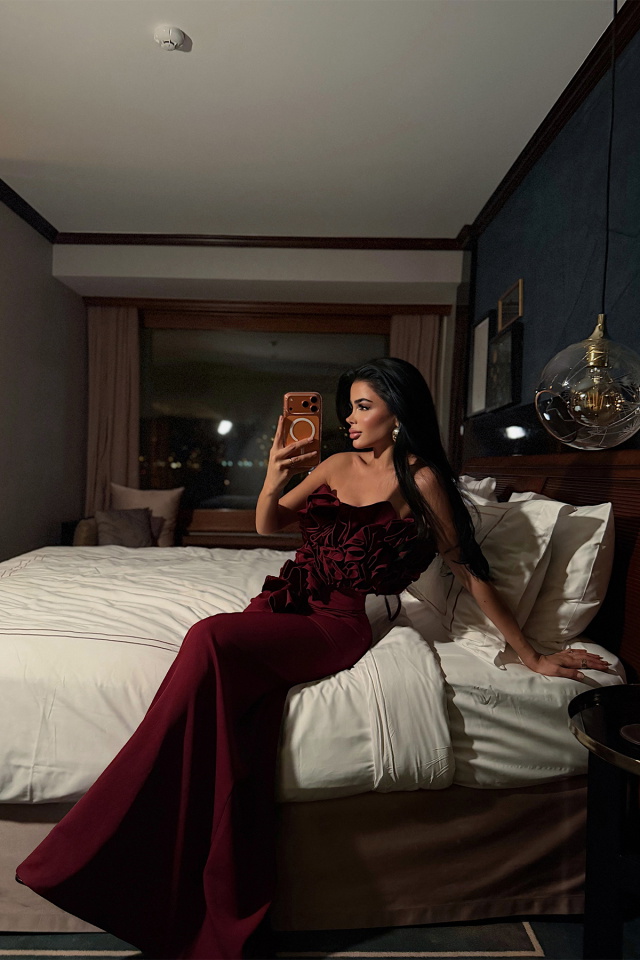 Bordo Ruffle Takım ATE-4432 - 1