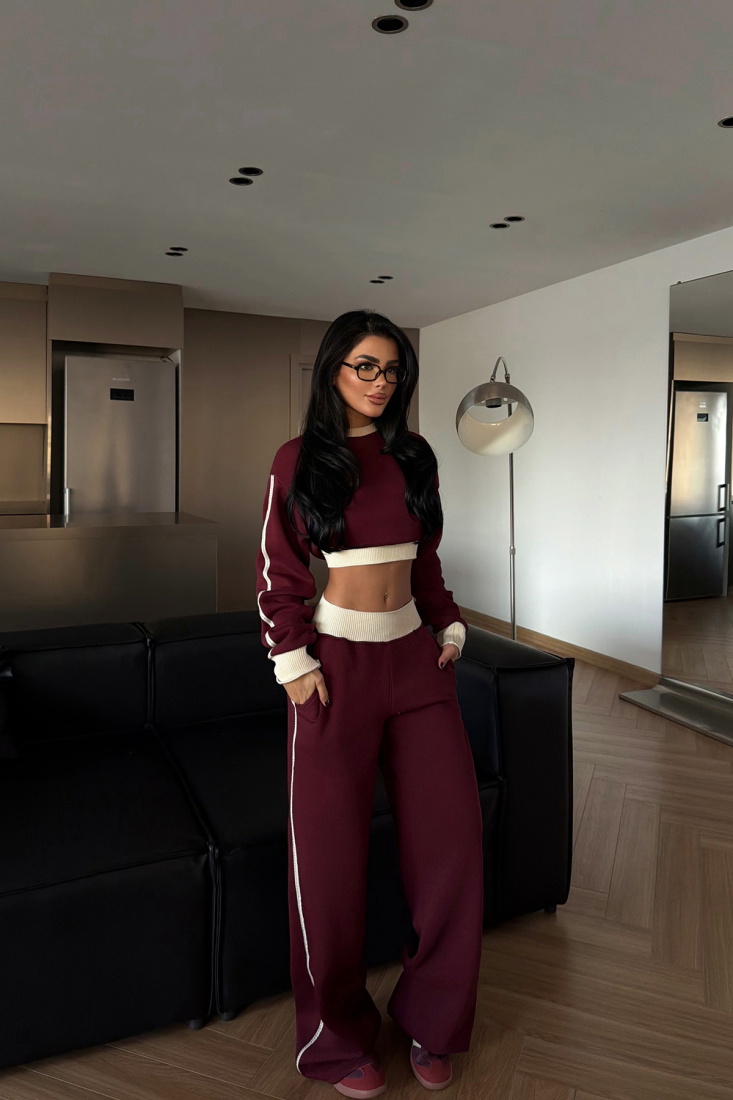 Bordo Quill Eşofman Takımı ATE-4080 - EYYO