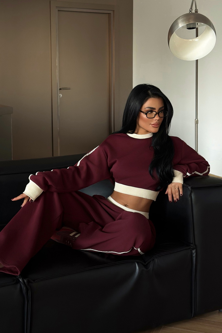 Bordo Quill Eşofman Takımı ATE-4080 - EYYO