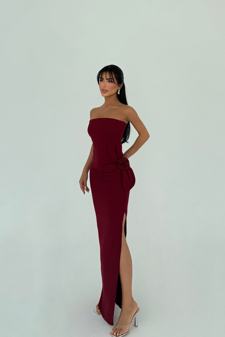 Bordo Daysi Straplez Elbise ATE-2925 (1)