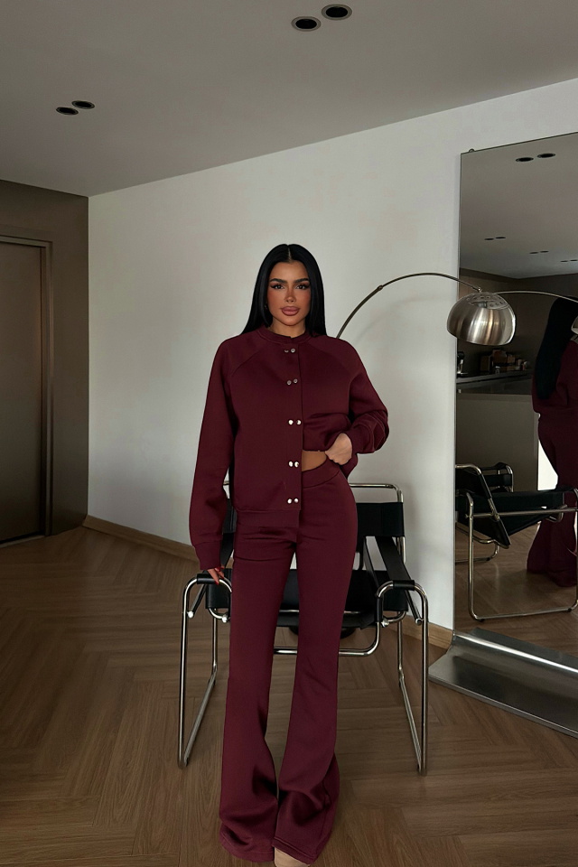 Bordo Perdita eşofman takımı ATE-4289 - 1