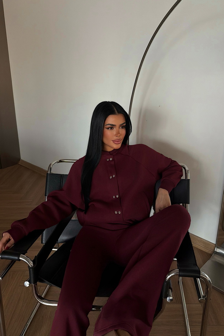 Bordo Perdita eşofman takımı ATE-4289 - EYYO