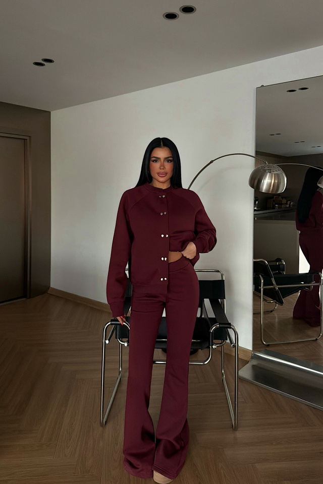 Bordo Perdita eşofman takımı ATE-4289 - 2