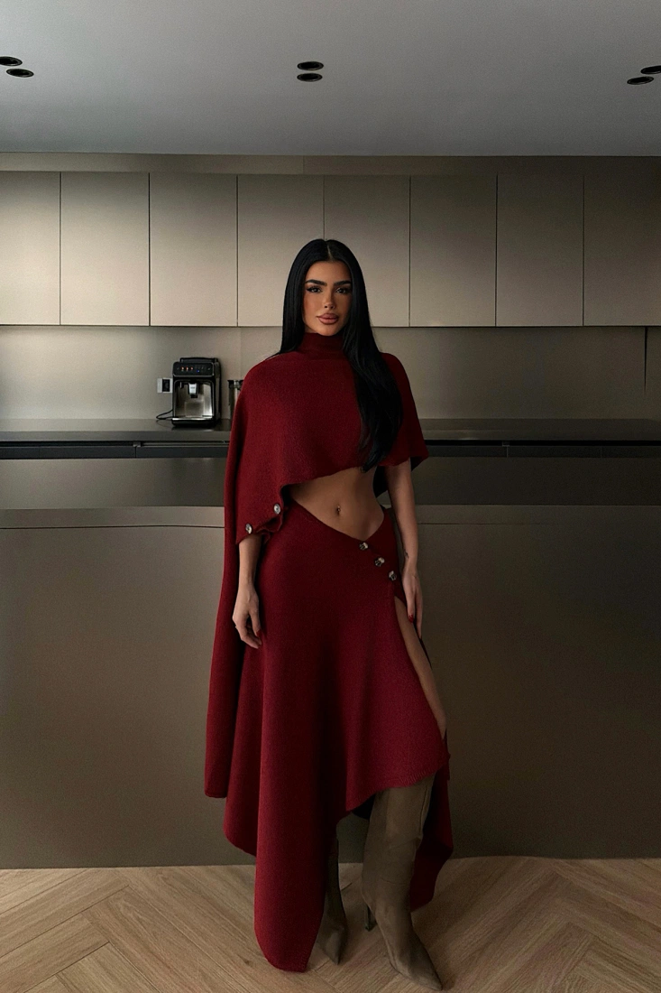 Bordo Suzette Triko Takım ATE-4394 - EYYO