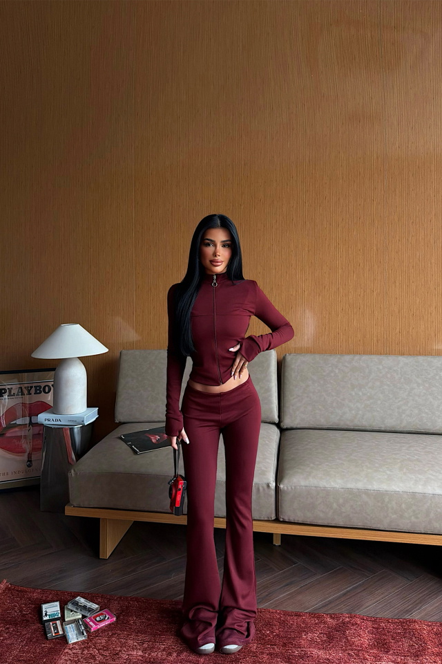 Bordo Fermuar Detay 3 Lü Takım ATE-5356 - 3