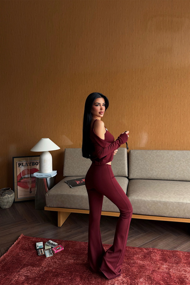 Bordo Fermuar Detay 3 Lü Takım ATE-5356 - 5