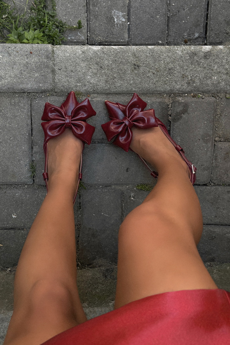 Bordo Fiyonk Detay Ayakkabı ATE-2726 - EYYO
