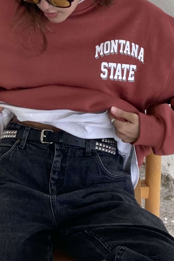 Bordo Montana State Yazlılı Sweat ATE-0039 - EYYO