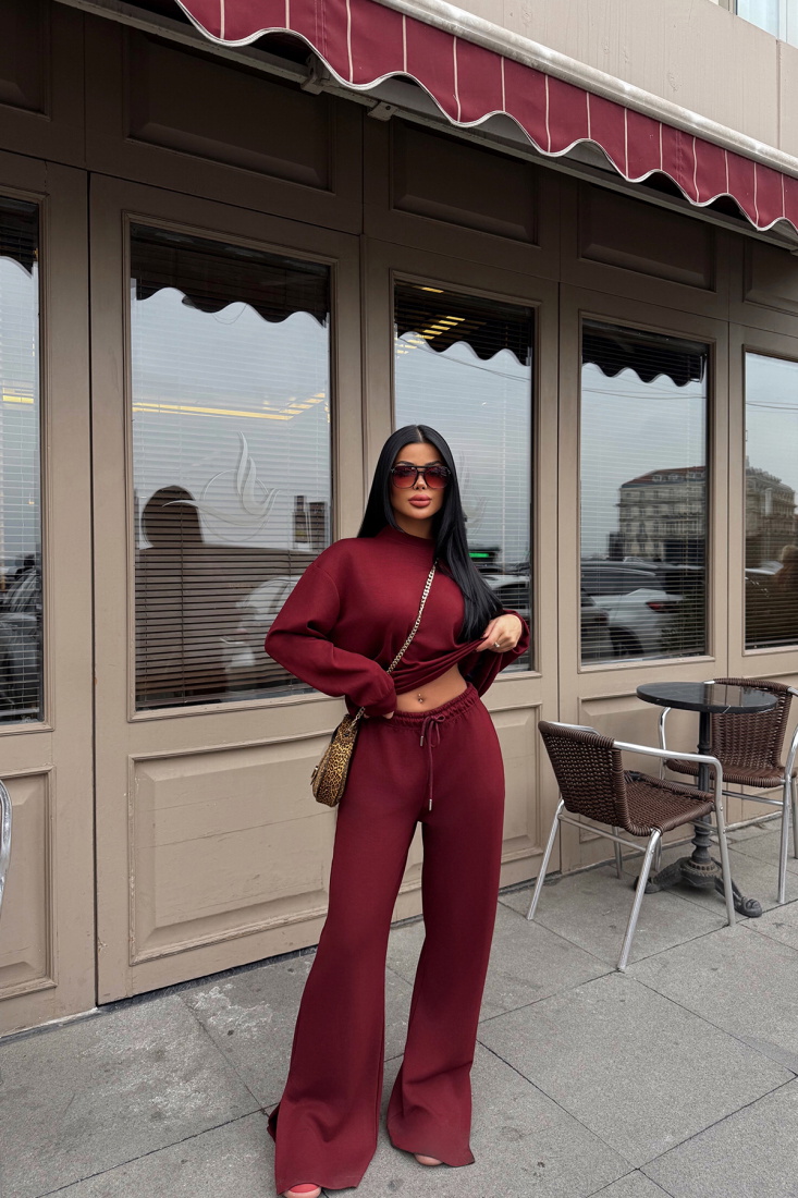 Bordo Sakura Eşofman Takım ATE-1969 - EYYO