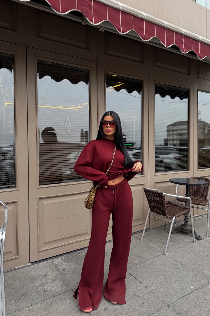 Bordo Sakura Eşofman Takım ATE-1969 - EYYO