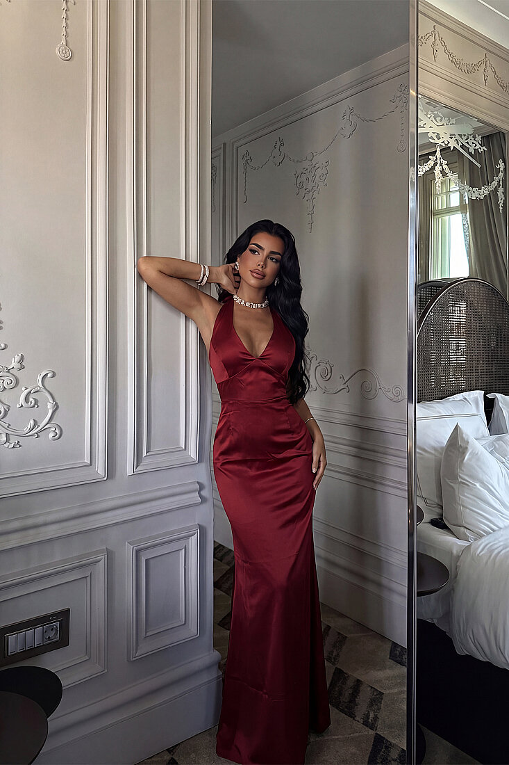 Bordo Sartoria Uzun Elbise ATE-5996 - EYYO