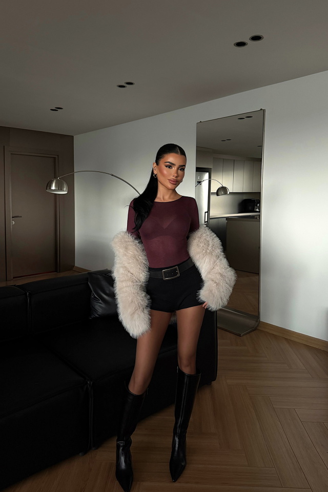Bordo Intims Transparan Body