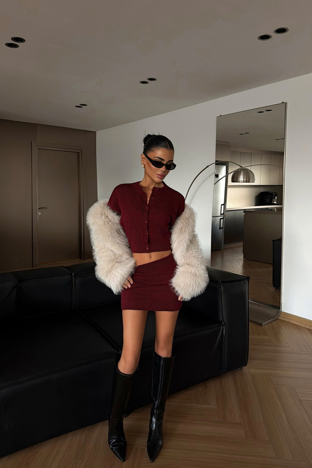 Bordo Kourty triko takım ATE-4631 