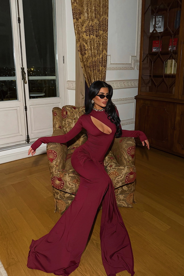 Bordo Owang Elbise ATE-4593 - 3