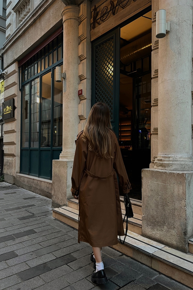 Brown Belt Sleeve Trenchcoat ATE2442 - 10
