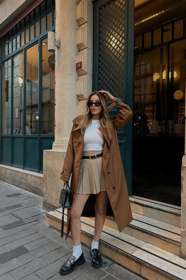 Brown Belt Sleeve Trenchcoat ATE2442 - 6