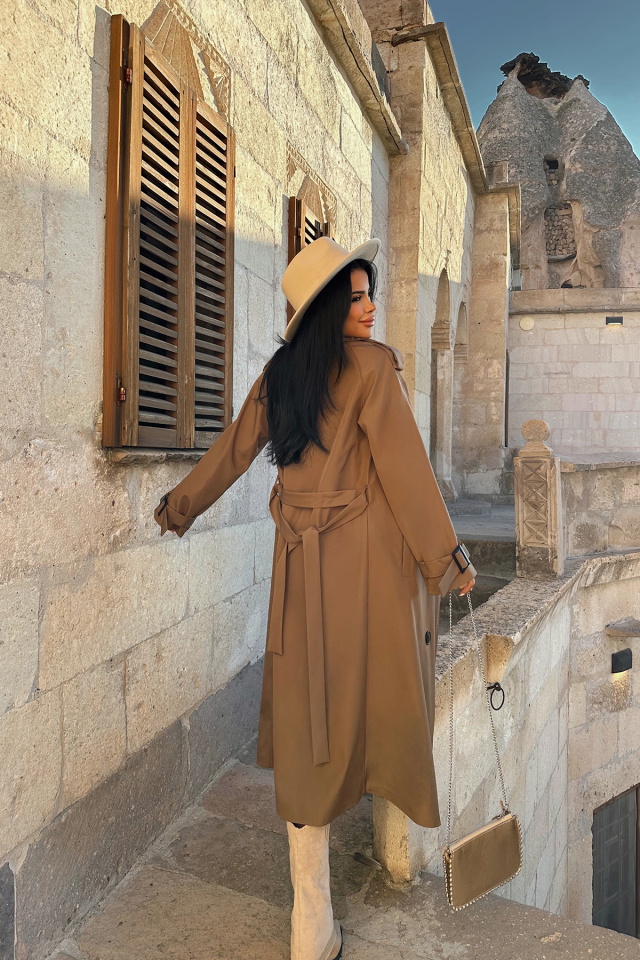 Brown Belt Sleeve Trenchcoat ATE2442 - 5